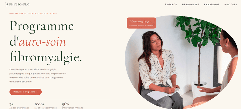 Main page website physio flo