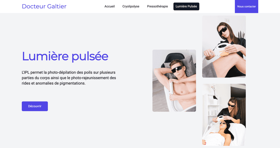 Pulsed light hero section