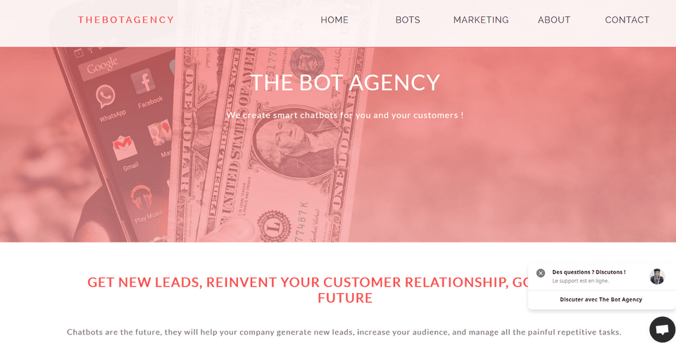 The Bot Agency homepage