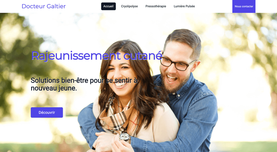 Main page website doctor galtier aveyron