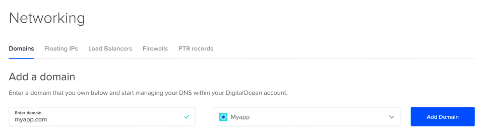 Add a new domain on Digital Ocean
